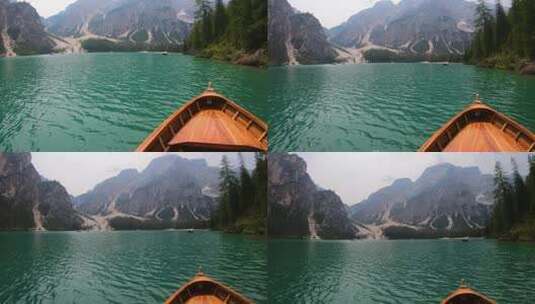 在船上的视角拍摄湖面高清在线视频素材下载