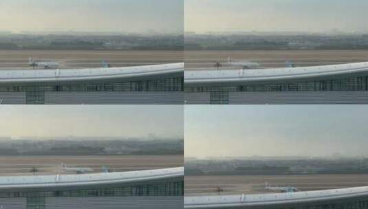杭州萧山机场航班起飞高清在线视频素材下载