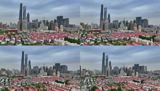 上海证券交易所地标高空日落宣传片航拍高清在线视频素材下载