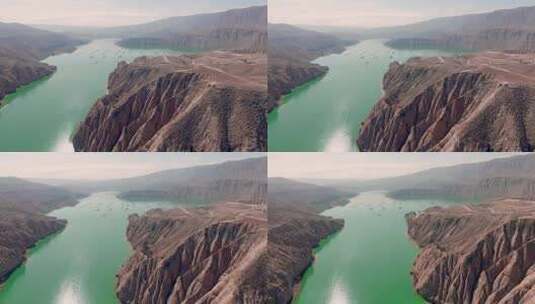 龙羊峡 黄河大峡谷 三文鱼养殖基地高清在线视频素材下载