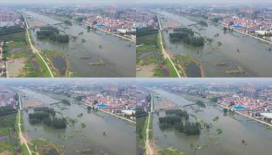 河南扶沟贾鲁河大水高清在线视频素材下载