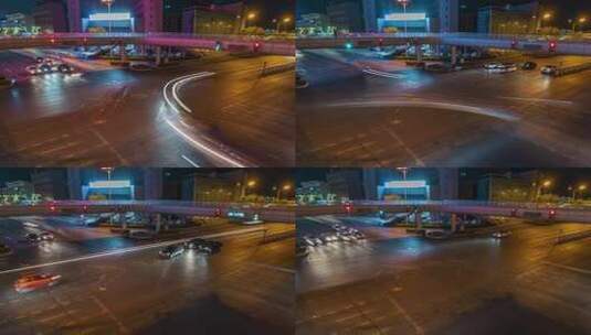 城市夜景车流天桥延时高清在线视频素材下载