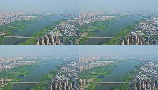 武汉南太子湖全景环绕镜头高清在线视频素材下载