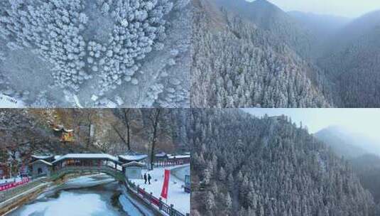 兴隆山国家森林公园雪景航拍~2高清在线视频素材下载