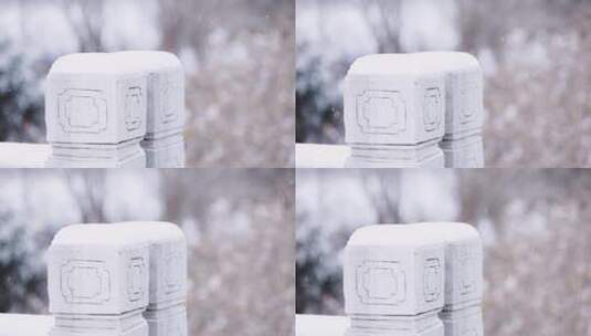 冬季雪花飘落特写镜头高清在线视频素材下载