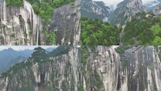 航拍西岳华山瀑布飞瀑高清在线视频素材下载