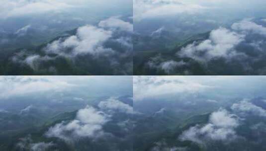 航拍俯瞰山川与云海高清在线视频素材下载