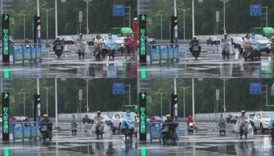 雨天 下雨 城市风光 写意 台风 雨中景色高清在线视频素材下载