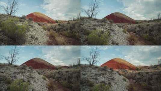 彩绘山红山上的日落高清在线视频素材下载