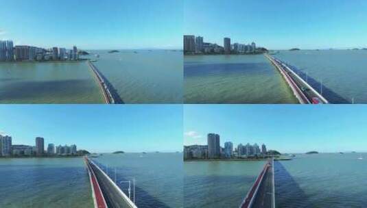 4K澳门港珠澳大桥口岸航拍高清在线视频素材下载