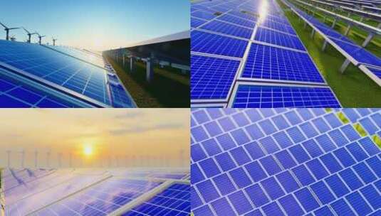 碳中和新能源太阳能光伏面板发电高清在线视频素材下载