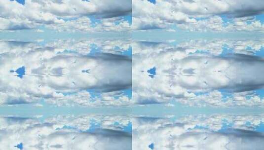 水晶天蓝天白云镜面对称高清在线视频素材下载