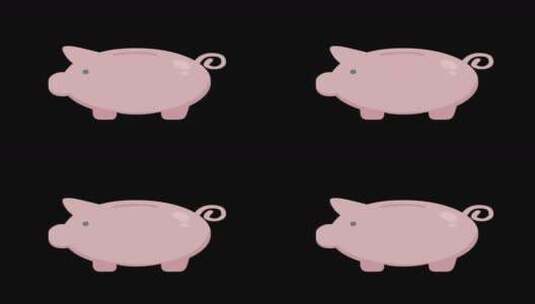 小猪存钱罐【透明背景】高清在线视频素材下载