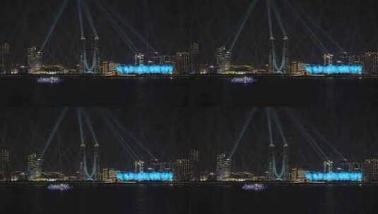 杭州奥体中心夜景高清在线视频素材下载
