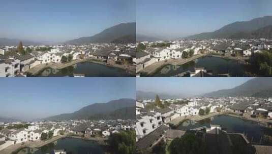 浙江杭州龙门古镇全貌4K实拍视频高清在线视频素材下载