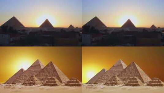 世界七大奇迹埃及金字塔日出高清在线视频素材下载