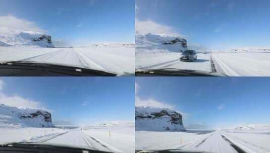 车窗外的风景 冰岛自驾旅行 开车第一视角高清在线视频素材下载