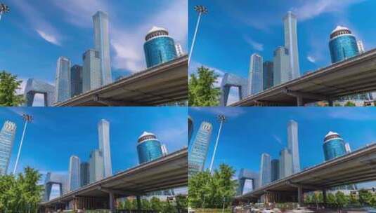 北京国贸CBD商圈高楼大厦延时摄影高清在线视频素材下载
