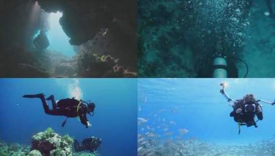 【合集】深海潜水探险海底世界高清高清在线视频素材下载