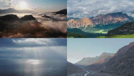 【合集全景岩石荒野阿尔卑斯海上日出高清在线视频素材下载
