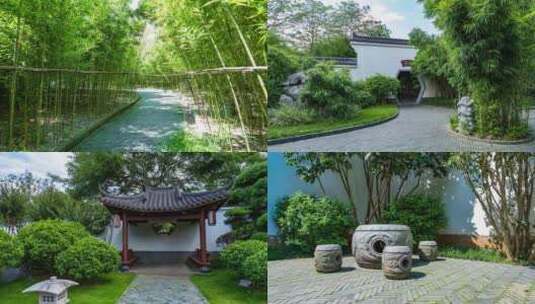 中式园林庭院高清在线视频素材下载