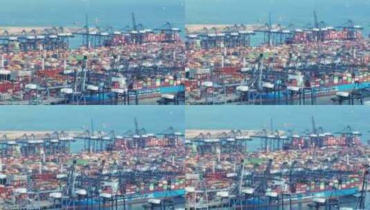 航拍深圳物流集装箱盐田港货运码头海景高清在线视频素材下载