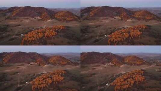 4K航拍乌兰布统景区坝上五彩山风光高清在线视频素材下载