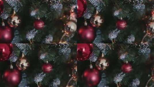 圣诞树装饰新年装饰高清在线视频素材下载