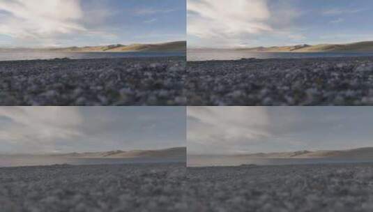 低角度拍摄藏区湖泊风光高清在线视频素材下载