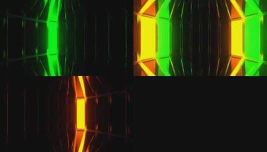 绿色和橙色圆形频闪镜背景Vj循环在4K高清在线视频素材下载