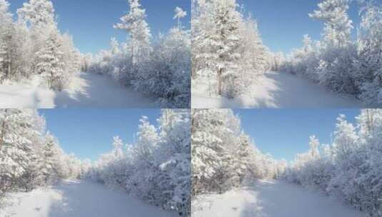 内蒙古大兴安岭冰雪雾凇、雪凇高清在线视频素材下载