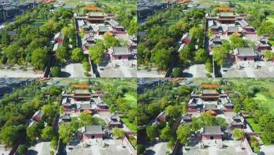 江苏省扬州市瘦西湖晨曦航拍高清在线视频素材下载