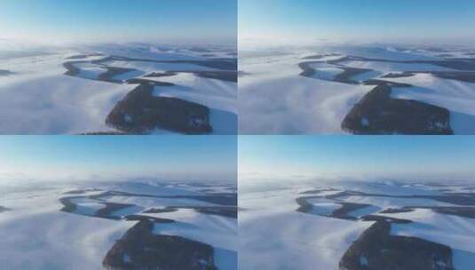 延时航拍雪域雪原冻雾迷漫高清在线视频素材下载