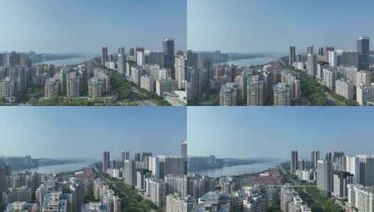 惠州城市建筑风光航拍惠城区江北经济中心高清在线视频素材下载