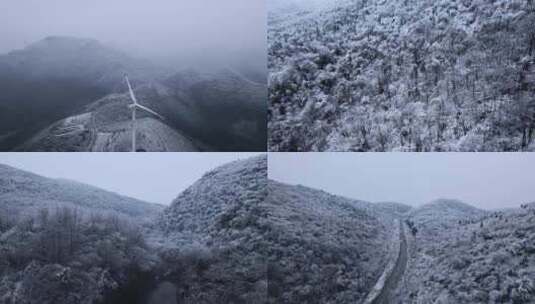 银屏山雪景航拍4K高清在线视频素材下载