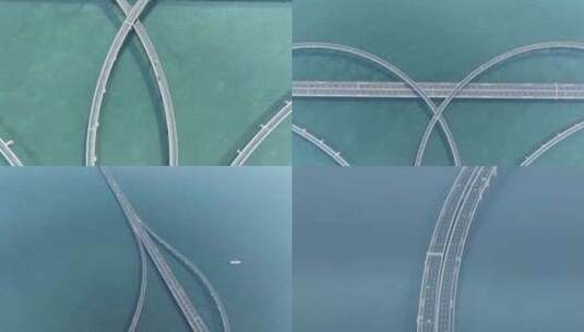 航拍青岛胶州湾大桥高速高清在线视频素材下载