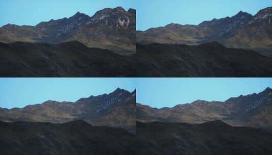 背景是蓝天的山脉高清在线视频素材下载