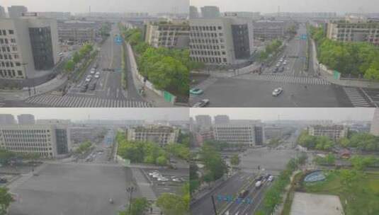 杭州九堡车流人流高清在线视频素材下载
