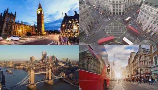 伦敦城市风光航拍延时高清在线视频素材下载