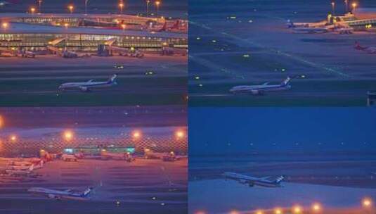 8K深圳机场起飞的ANA航空客机高清在线视频素材下载