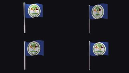 伯利兹国旗别针图标高清在线视频素材下载