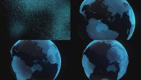 Motion Earth数字地球粒子表面高清在线视频素材下载