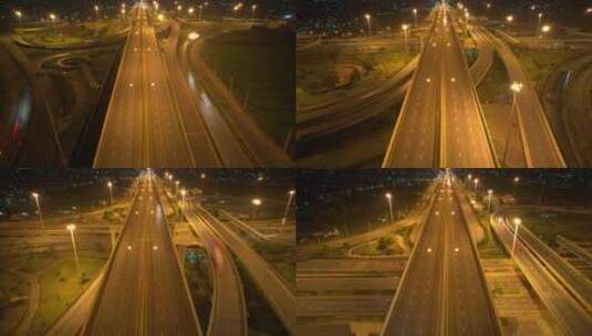 4K：高速公路上的空中超高速拍摄。高清在线视频素材下载