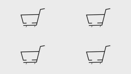 购物车循环图标的黑色动画高清在线视频素材下载