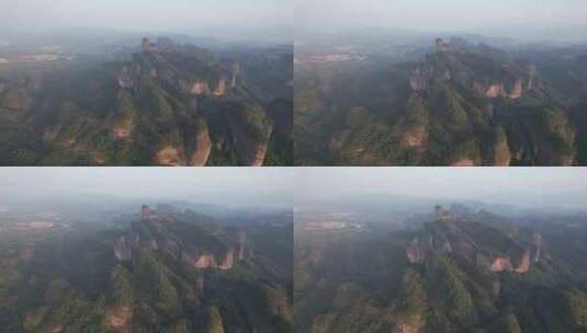 广东韶关丹霞山5A景区日出日落晚霞航拍高清在线视频素材下载