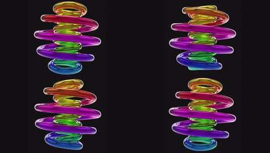 螺旋弹簧旋转和循环4k透明背景α高清在线视频素材下载