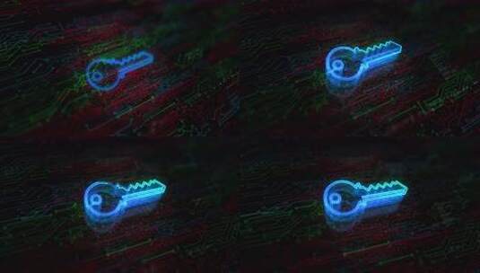 具有密钥符号数字概念的网络安全高清在线视频素材下载