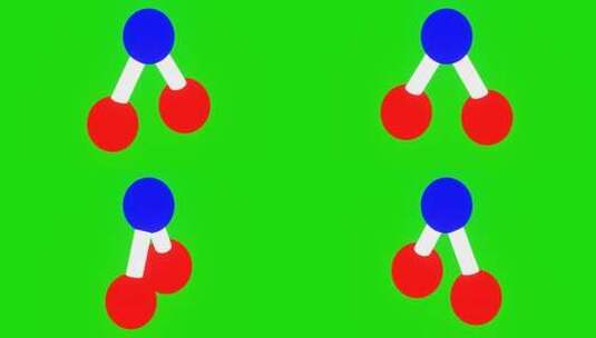 分子的简单动画与绿色屏幕，分子的旋转动画高清在线视频素材下载