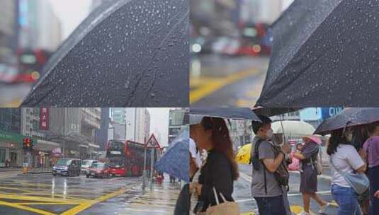 香港雨天高清在线视频素材下载