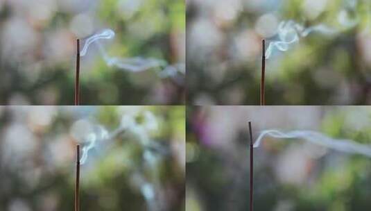 4K升格檀香烟雾飘渺高清在线视频素材下载